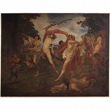 Mythological painting signed Vera Willoughby and dated 1911, Bacchanal