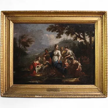 Venetian painting, Moses saved from the waters, 18th century