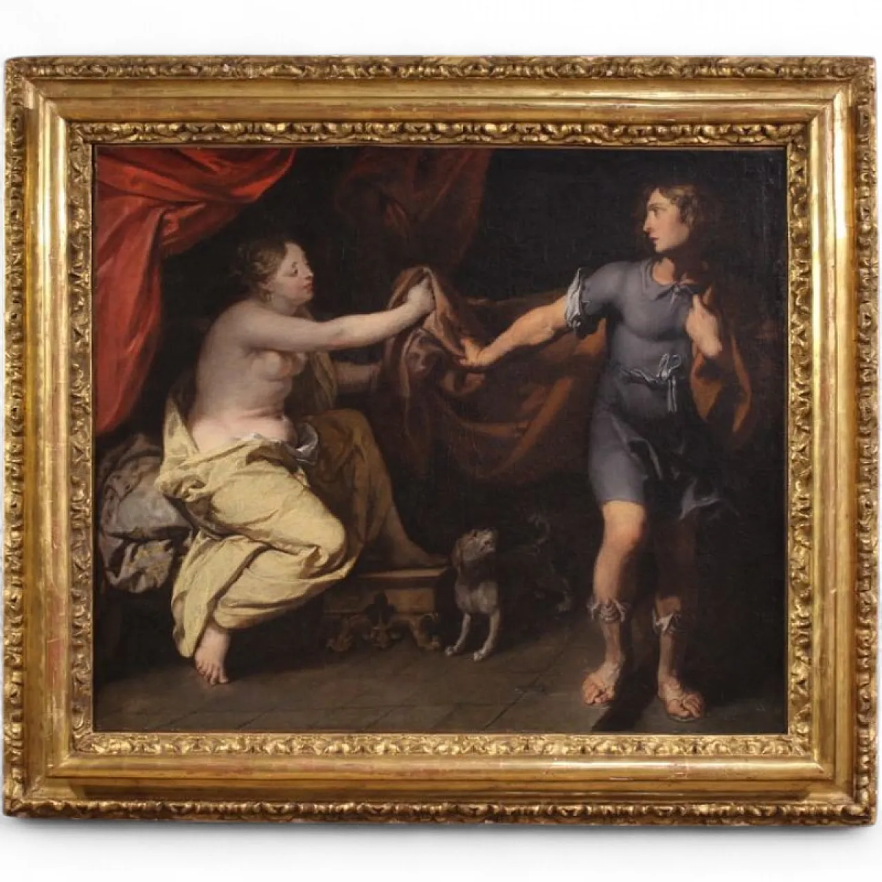 French painting, Joseph and his wife Putiphar, 17th century 16