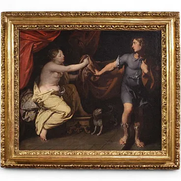 French painting, Joseph and his wife Putiphar, 17th century