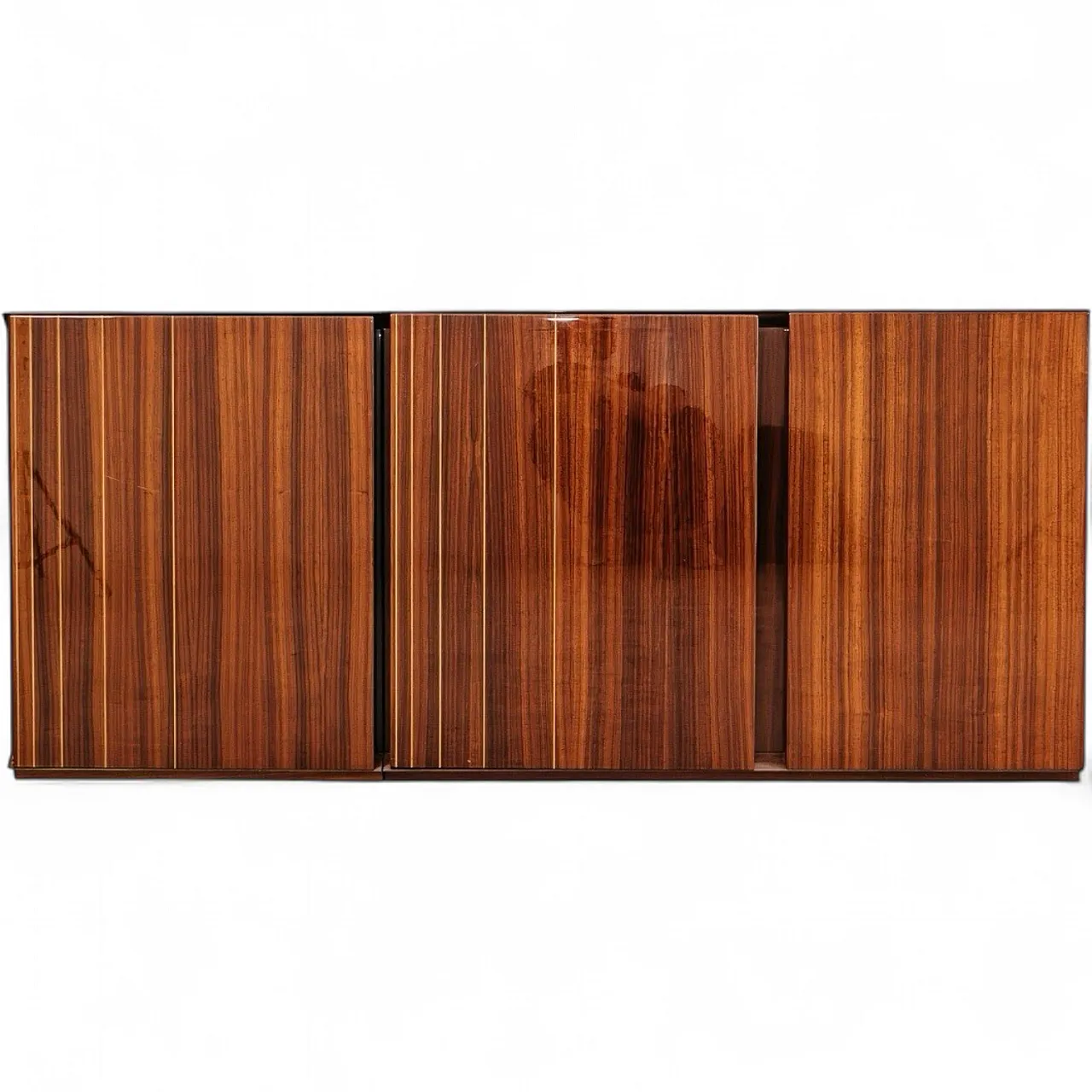 Zebrawood Lacquered Rosewood Sideboard, 70s 15