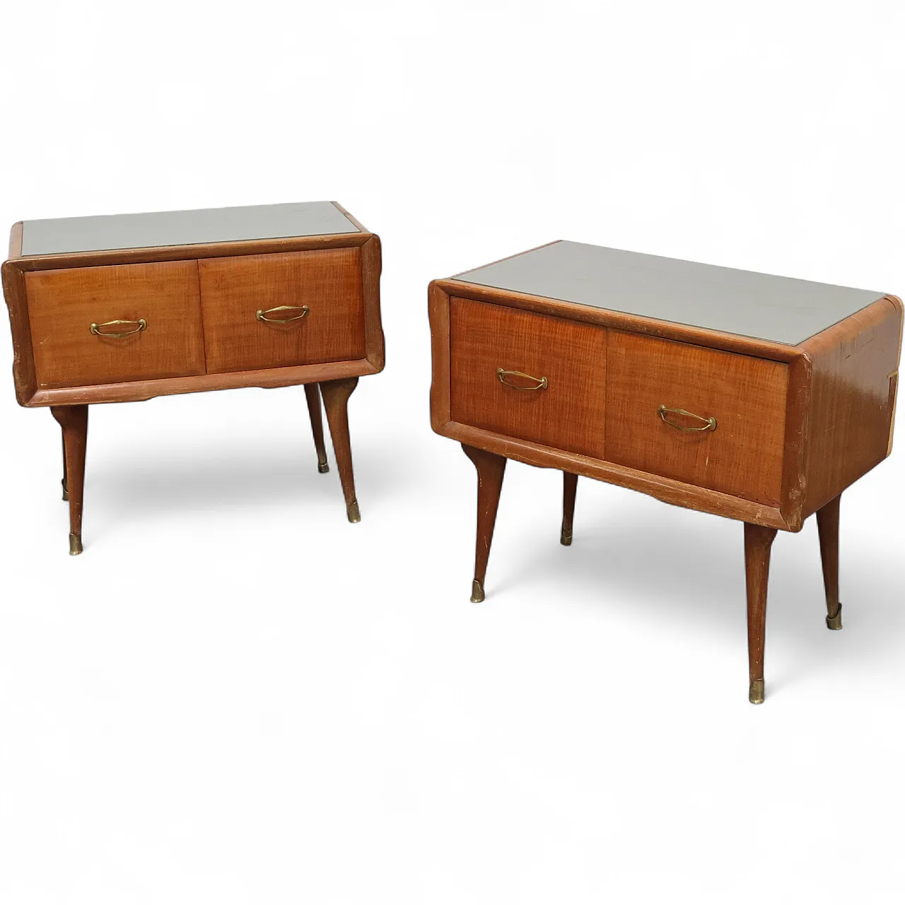 Pair of Nightstands Gio Ponti Style, 1950s 10
