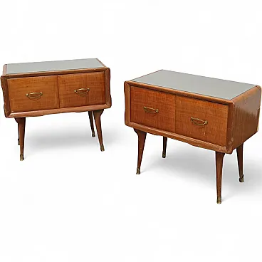 Pair of Nightstands Gio Ponti Style, 1950s