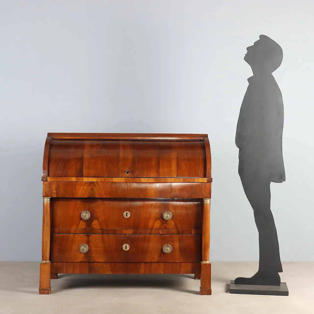 Empire flap in walnut with bronze details, 19th century 3