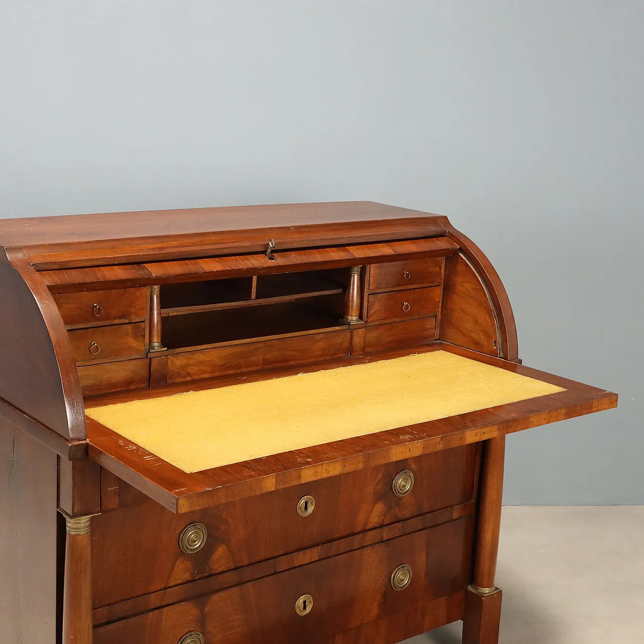 Empire flap in walnut with bronze details, 19th century 4