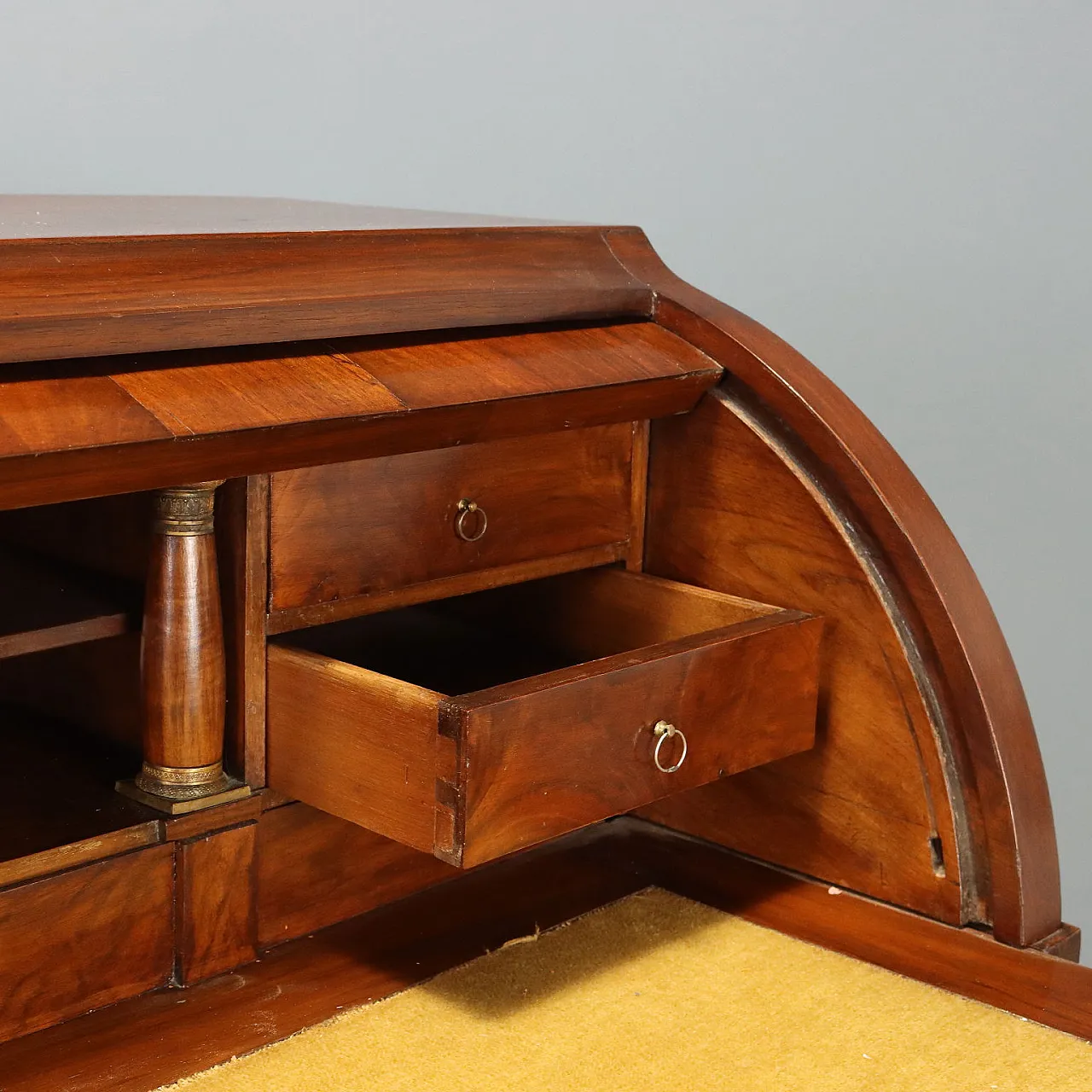 Empire flap in walnut with bronze details, 19th century 5