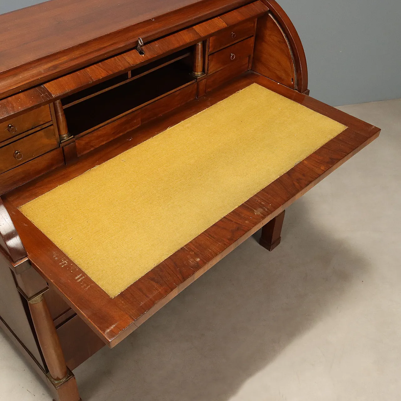 Empire flap in walnut with bronze details, 19th century 7