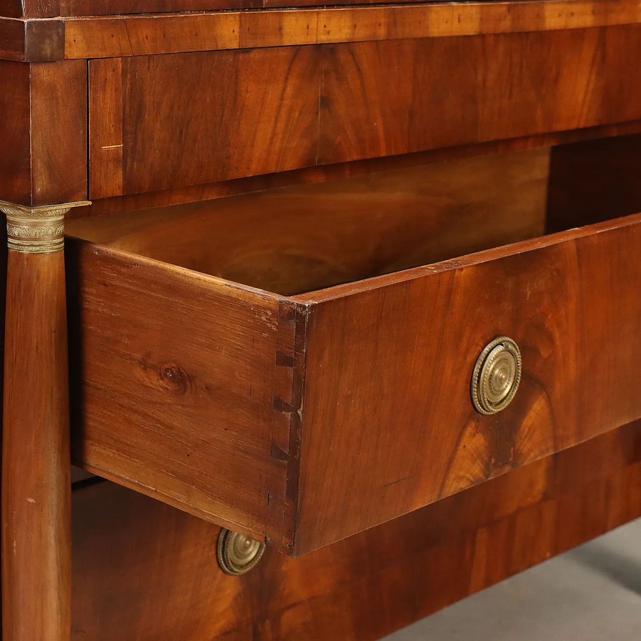 Empire flap in walnut with bronze details, 19th century 8