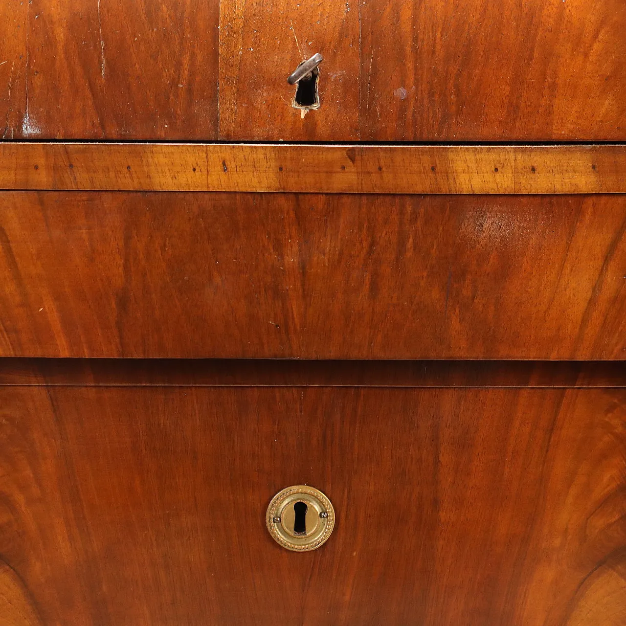 Empire flap in walnut with bronze details, 19th century 9