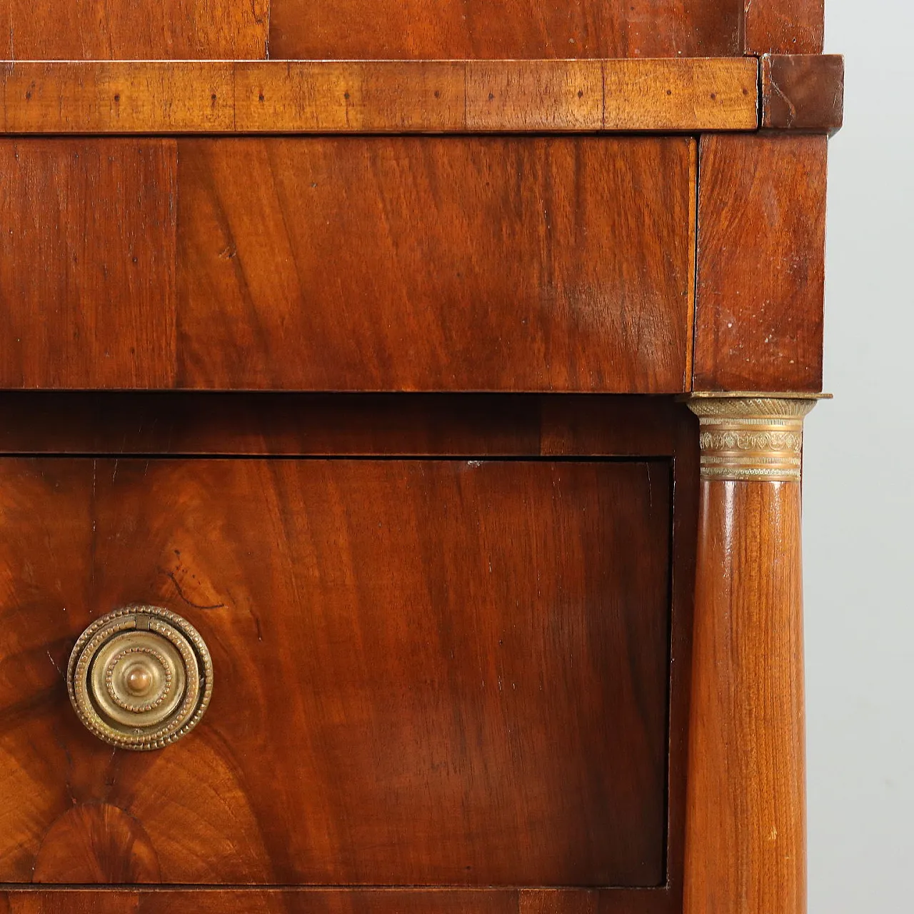 Empire flap in walnut with bronze details, 19th century 10