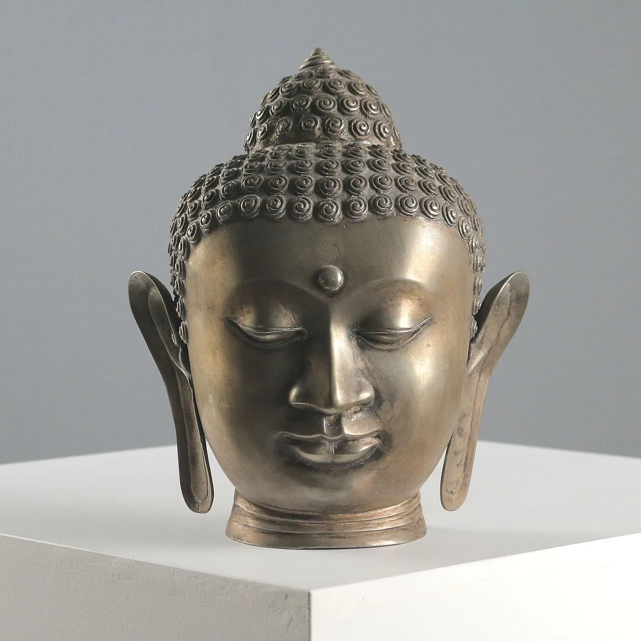 Testa di Buddha in bronzo, '900 1