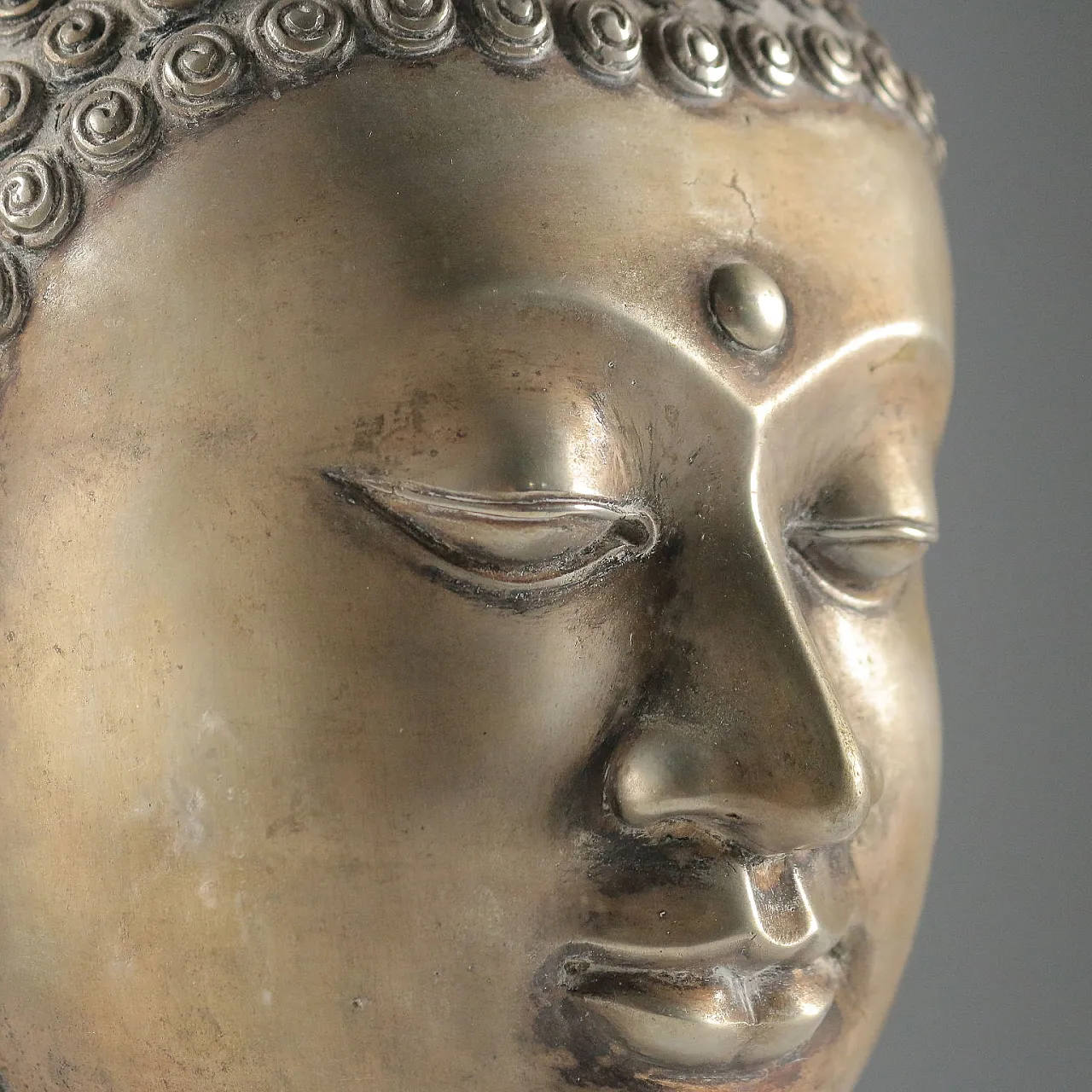 Testa di Buddha in bronzo, '900 3