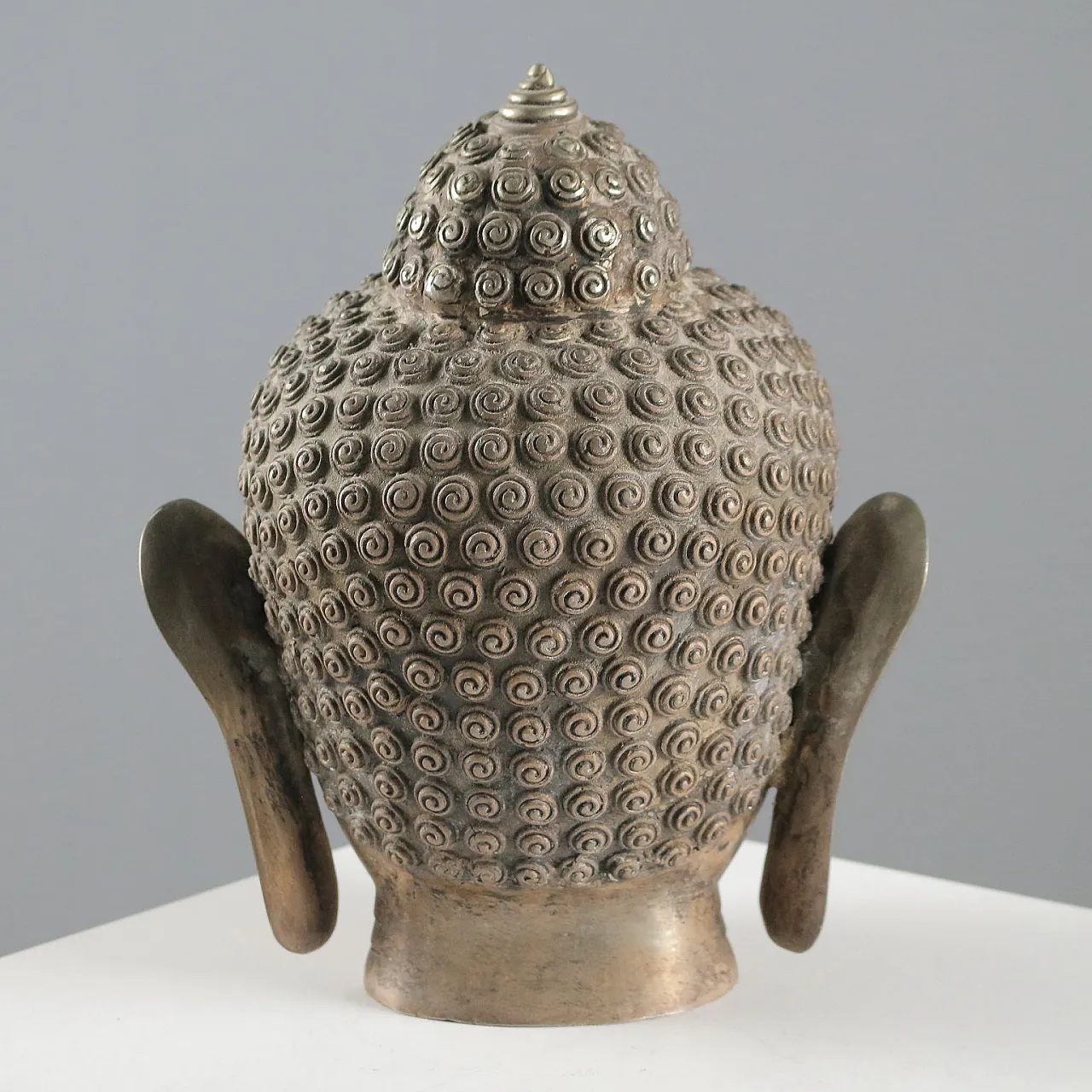Testa di Buddha in bronzo, '900 4