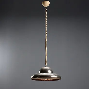 Nickel-plated brass ceiling light from Afra and Tobia Scarpa, 1960s
