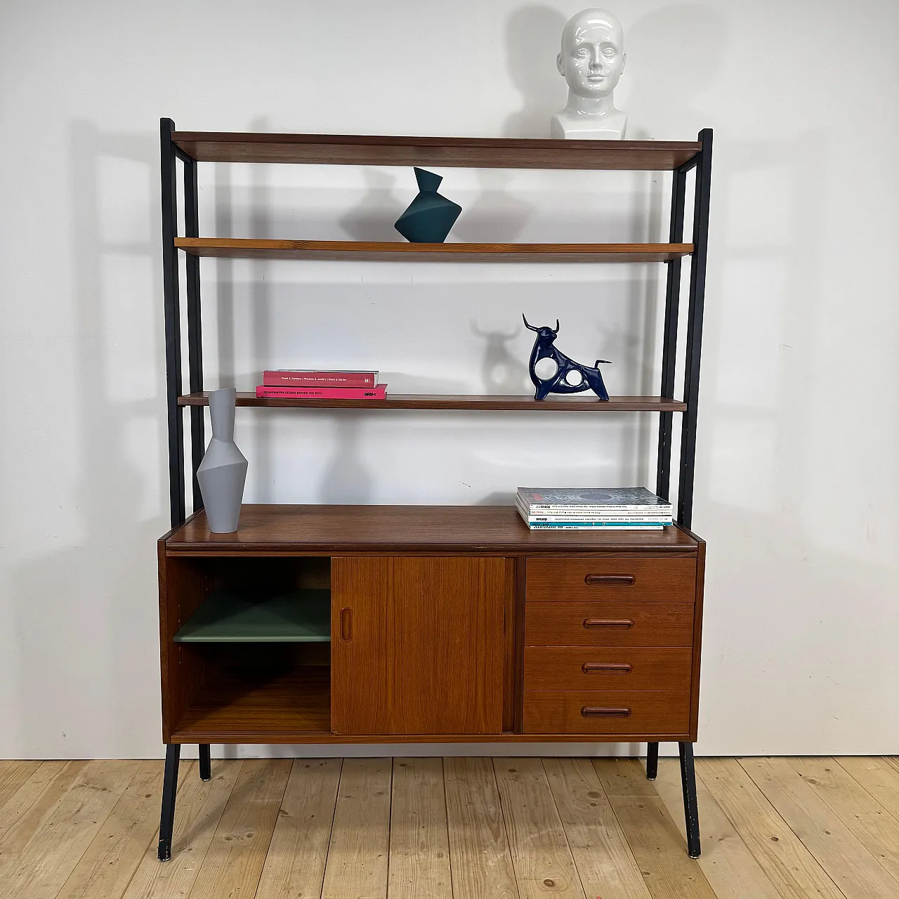Libreria danese in teak, Scandinavian Modern, anni ’60 2