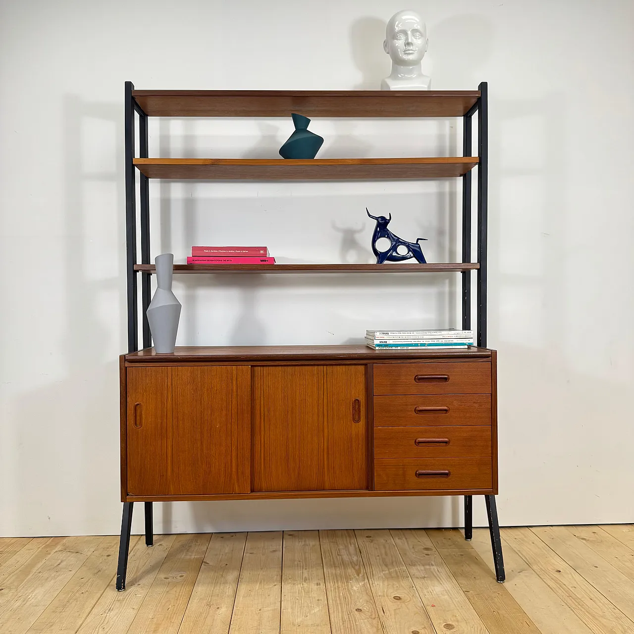 Libreria danese in teak, Scandinavian Modern, anni ’60 3