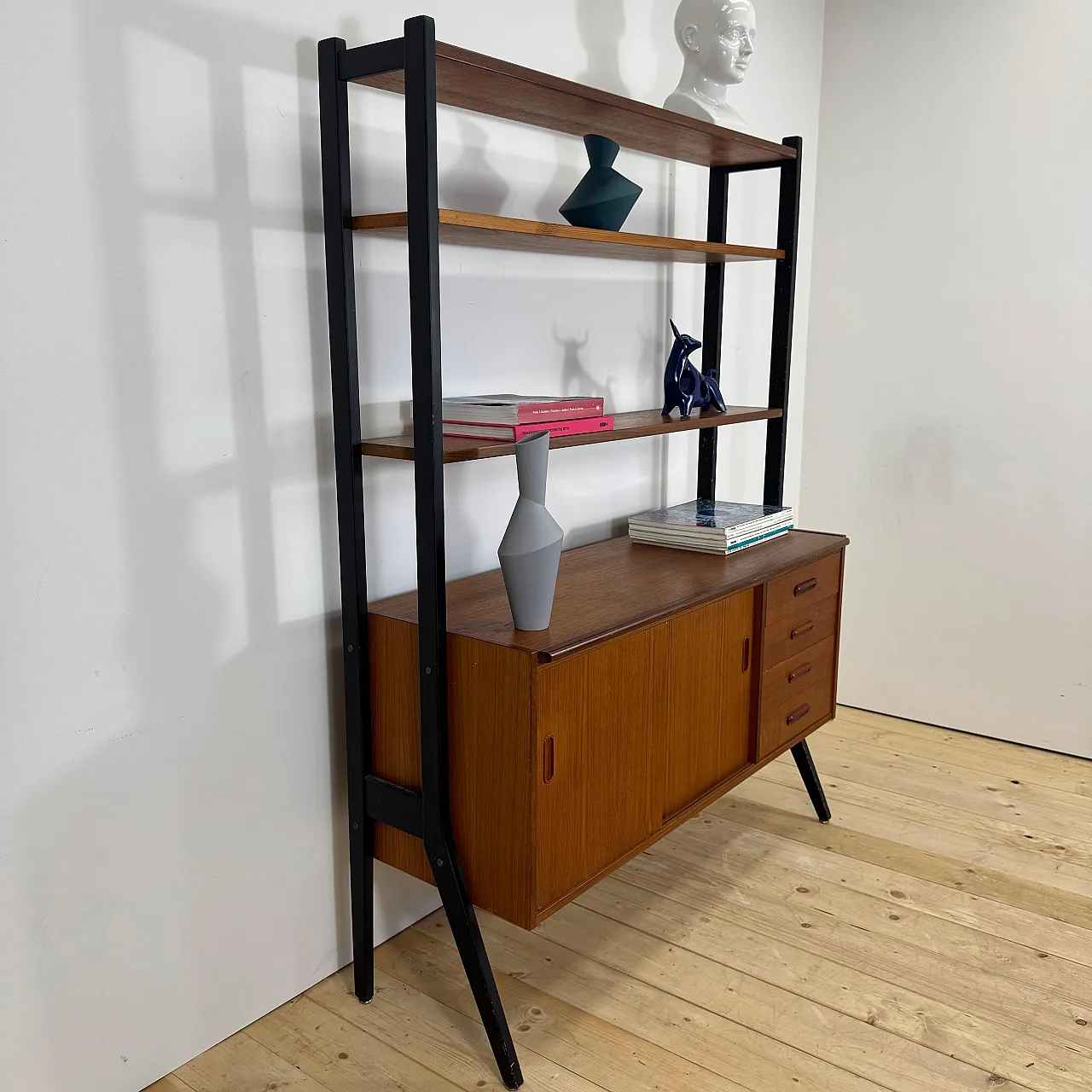 Libreria danese in teak, Scandinavian Modern, anni ’60 4