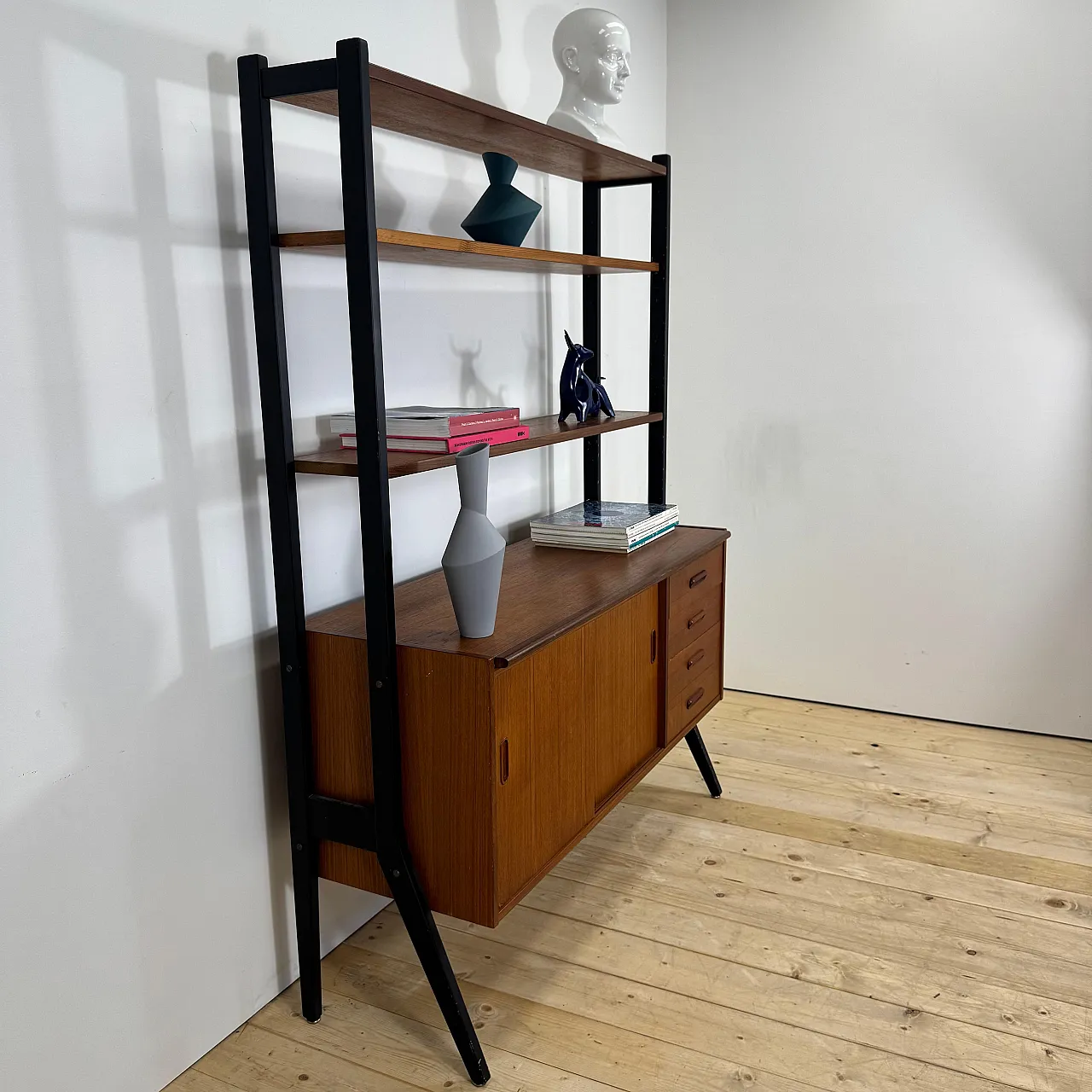 Libreria danese in teak, Scandinavian Modern, anni ’60 5
