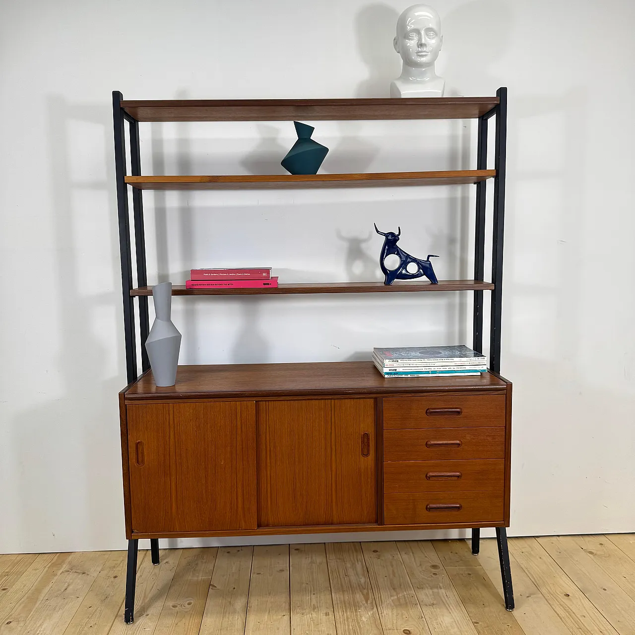 Libreria danese in teak, Scandinavian Modern, anni ’60 8