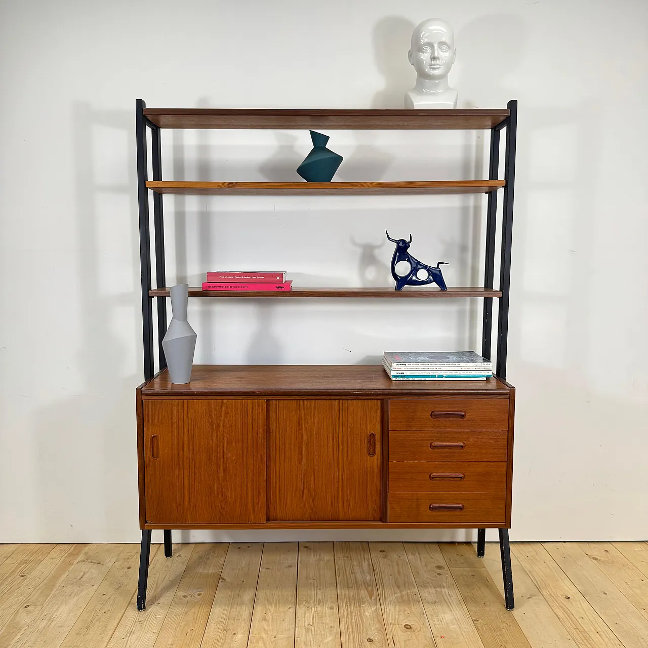 Libreria danese in teak, Scandinavian Modern, anni ’60 11