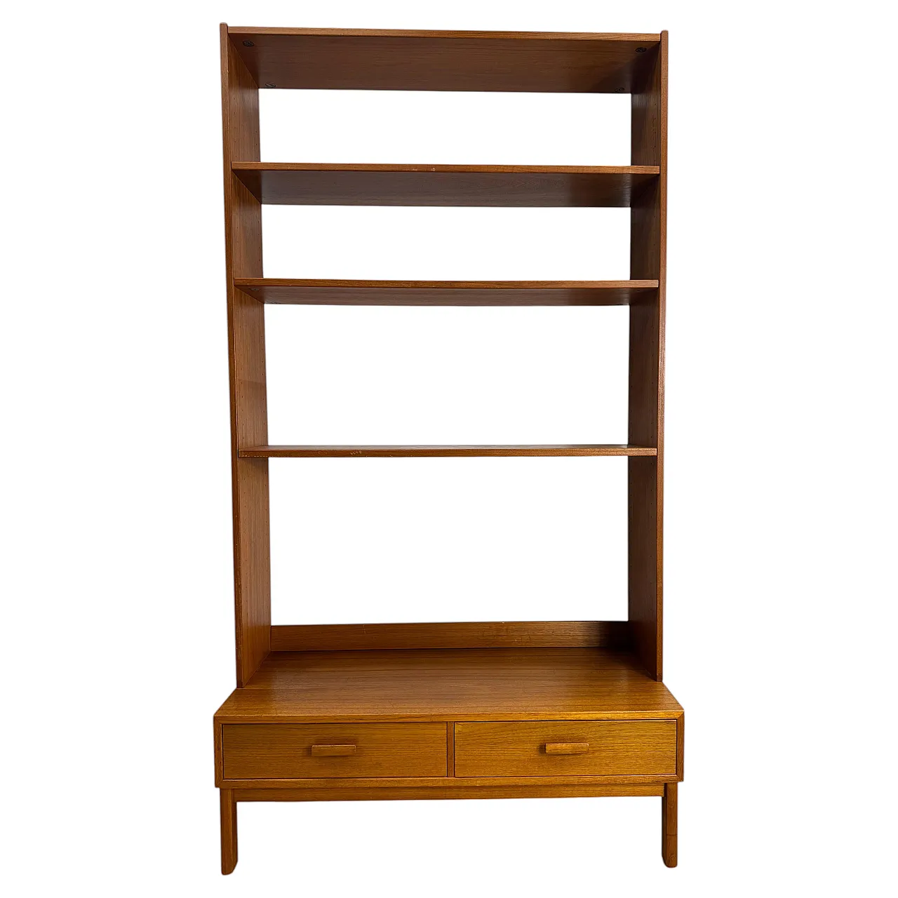 Libreria svedese in teak con due cassetti, anni ’60 1