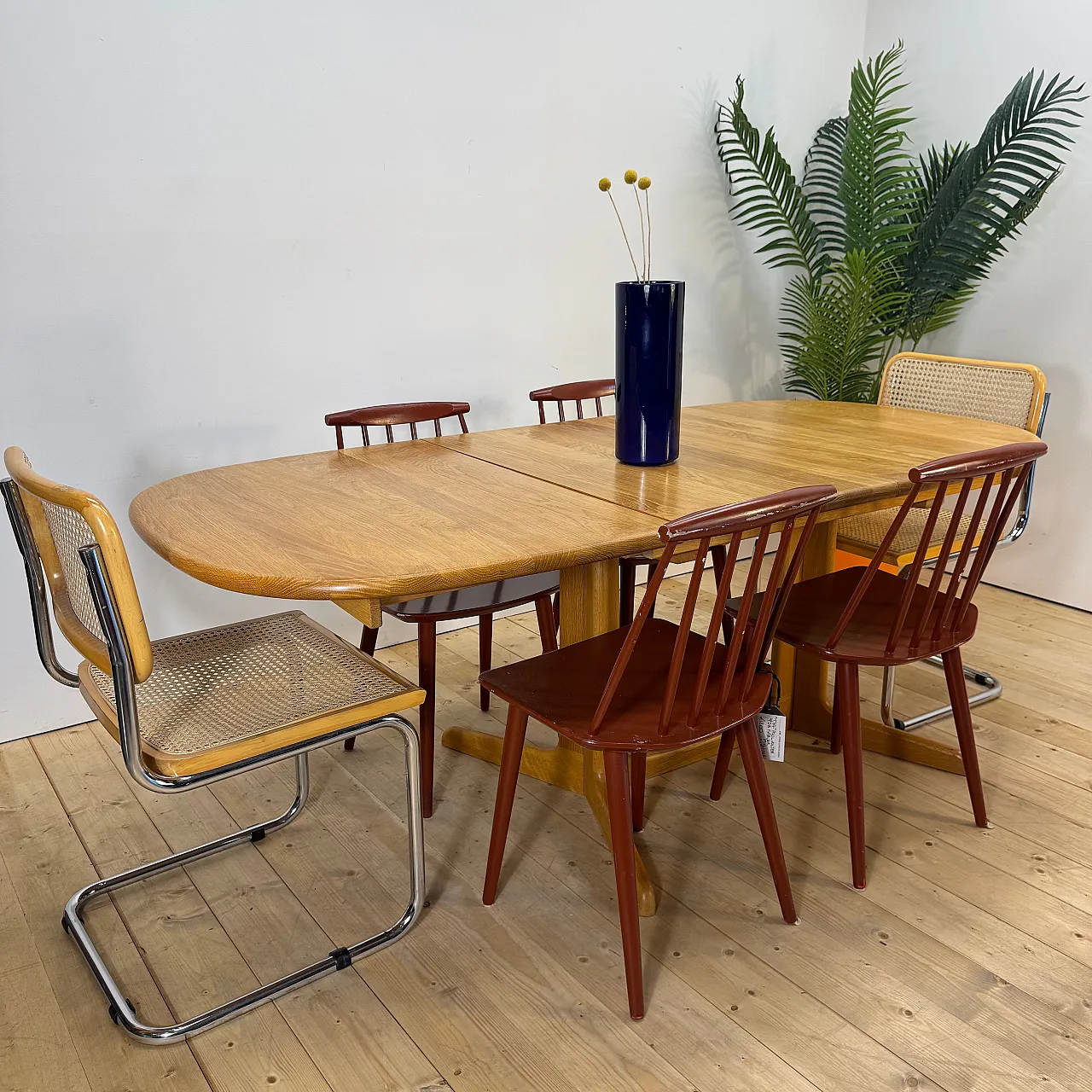 Tavolo da pranzo allungabile in teak, anni ’60 9