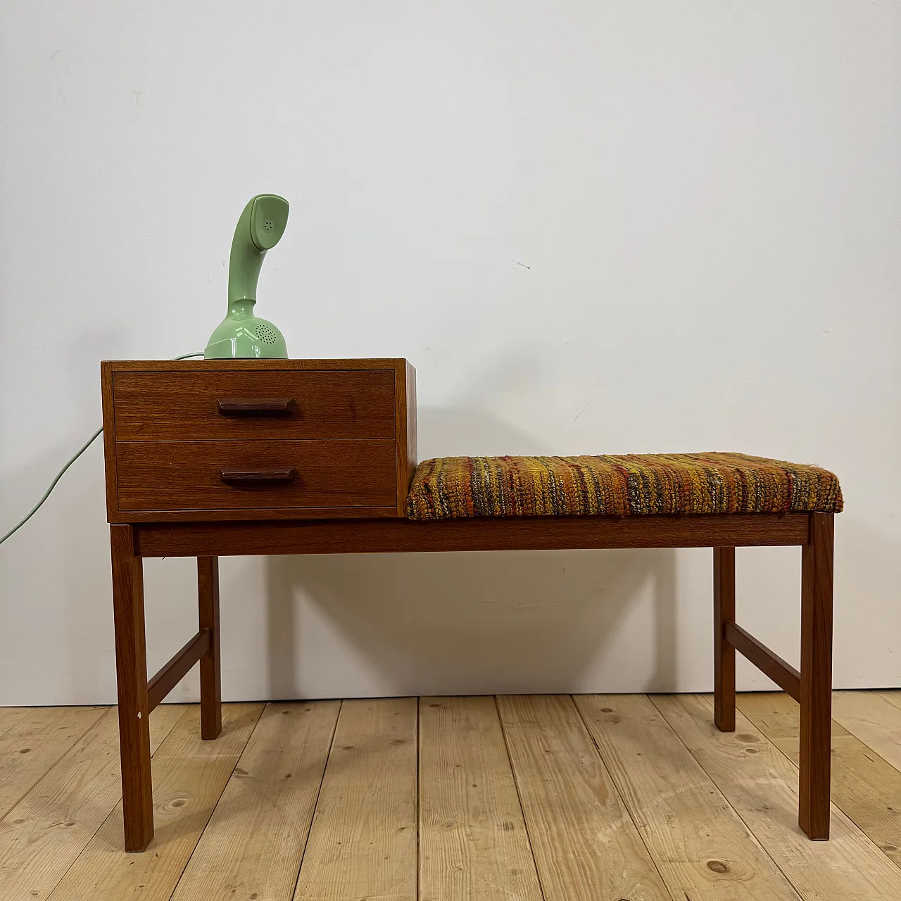 Telephone Bench danese in teak, anni ’60 5