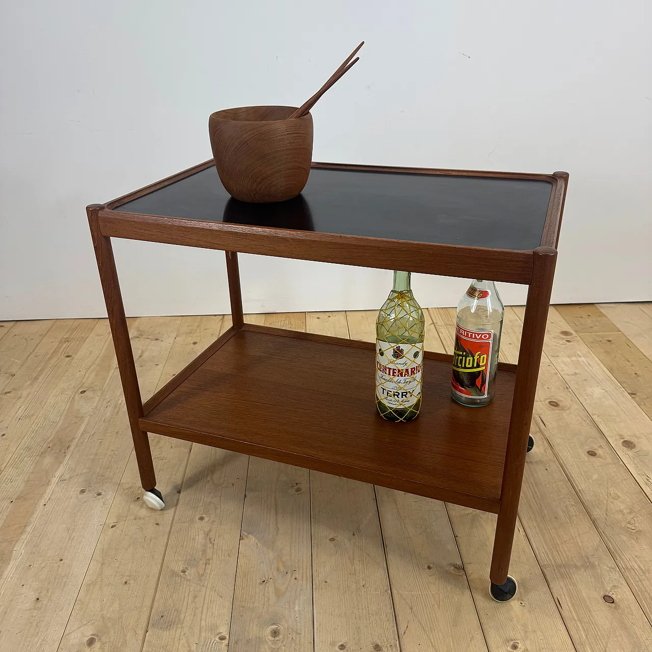 Bar trolley by Knud Andersen, made of teak, 1960s 3
