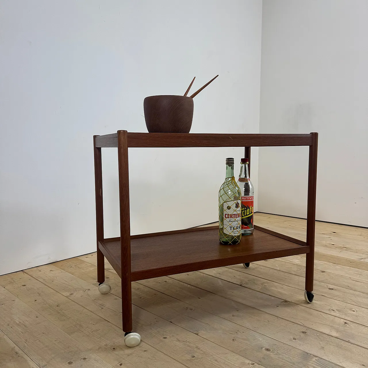 Bar trolley by Knud Andersen, made of teak, 1960s 7