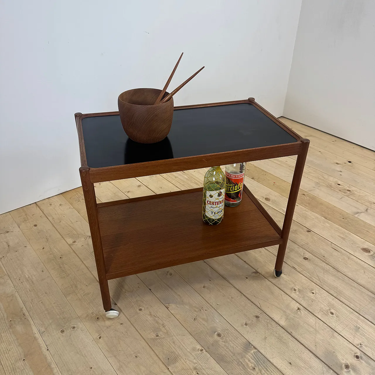 Bar trolley by Knud Andersen, made of teak, 1960s 8