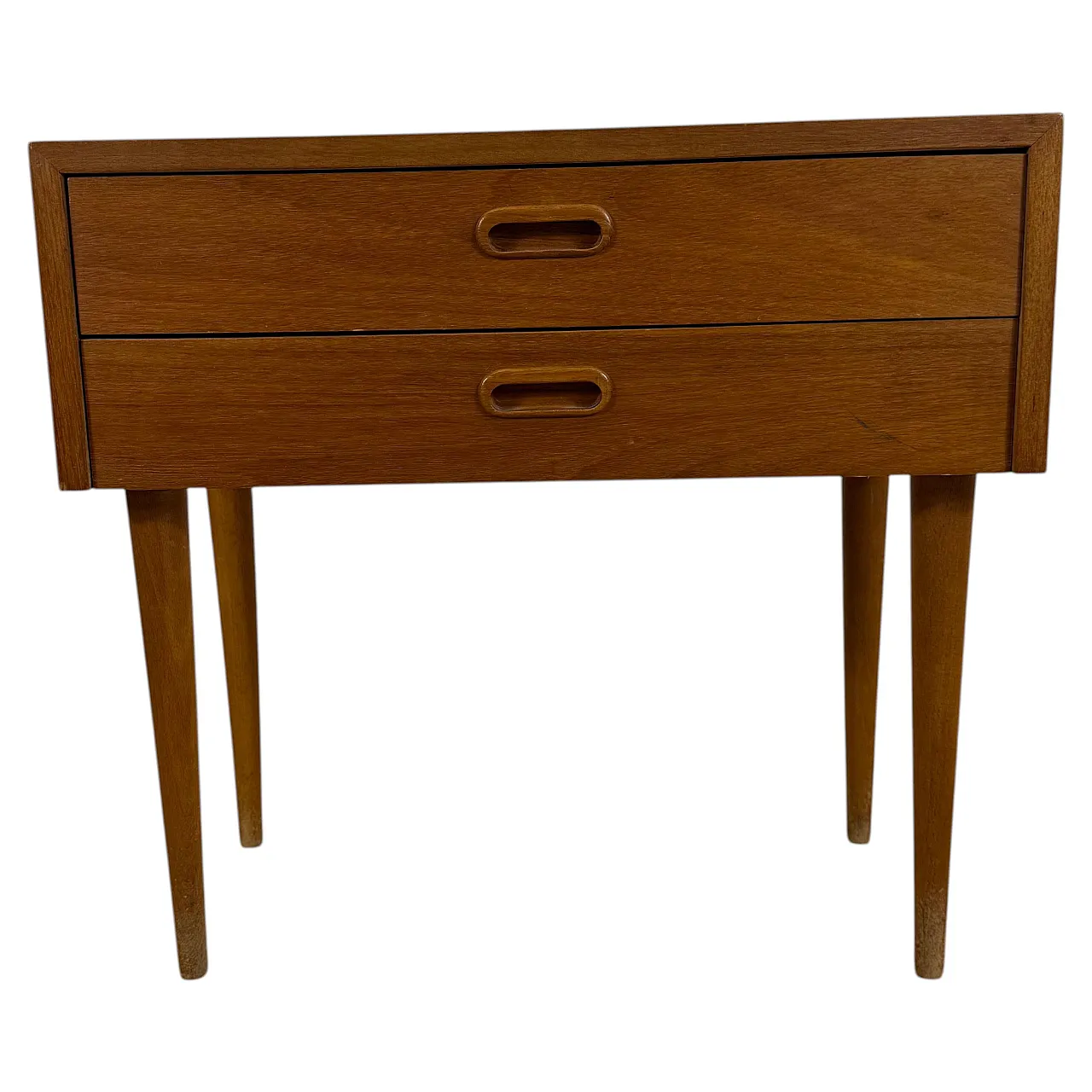 Danish teak nightstand with two drawers, 1960s 1