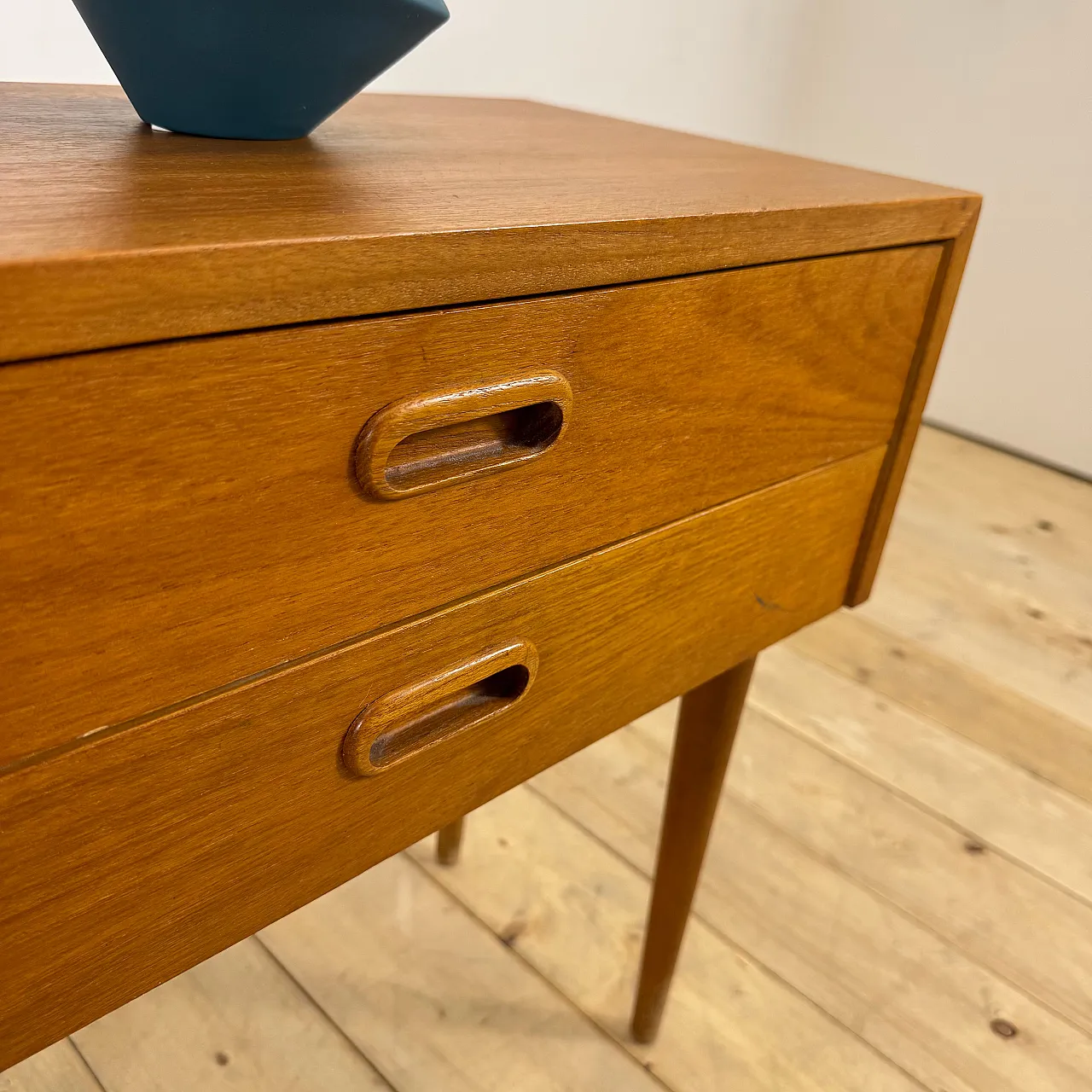 Danish teak nightstand with two drawers, 1960s 2