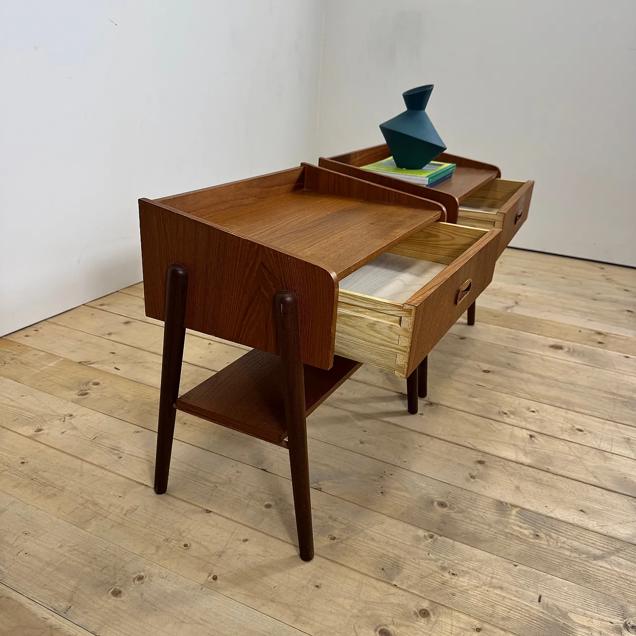 Pair of Danish teak nightstands, 1960s 4