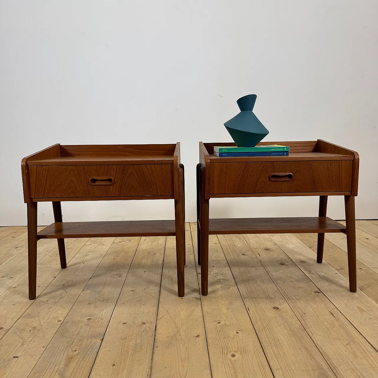 Pair of Danish teak nightstands, 1960s 9