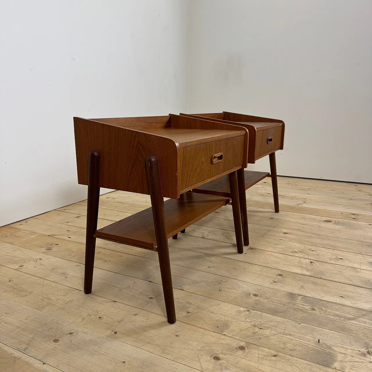 Pair of Danish teak nightstands, 1960s 13