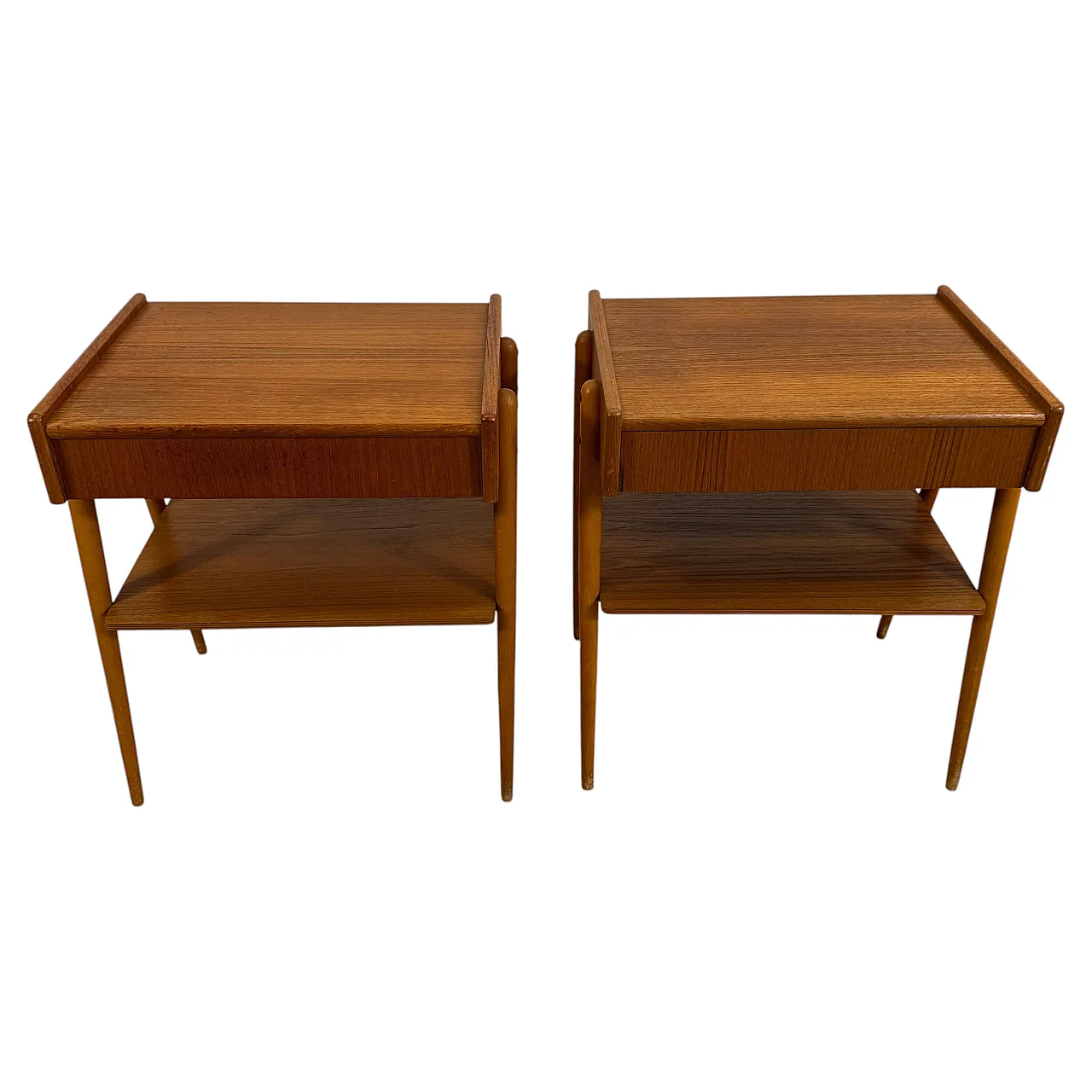Pair of AB Carlström teak nightstands, 1960s 1