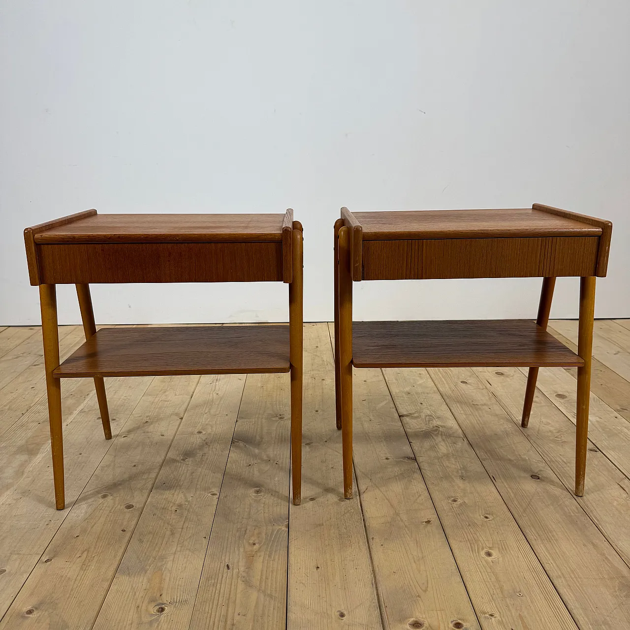 Pair of AB Carlström teak nightstands, 1960s 3
