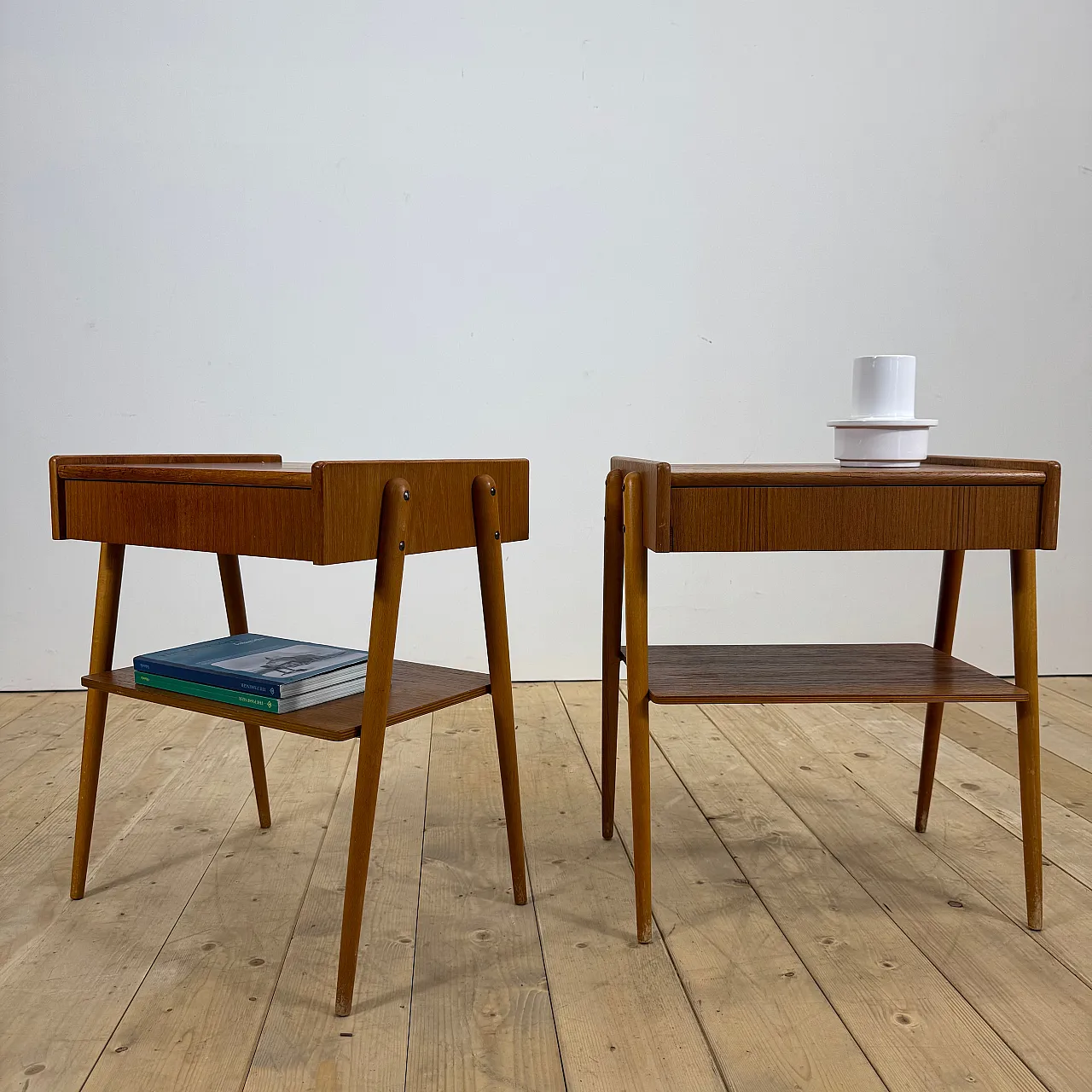 Pair of AB Carlström teak nightstands, 1960s 5