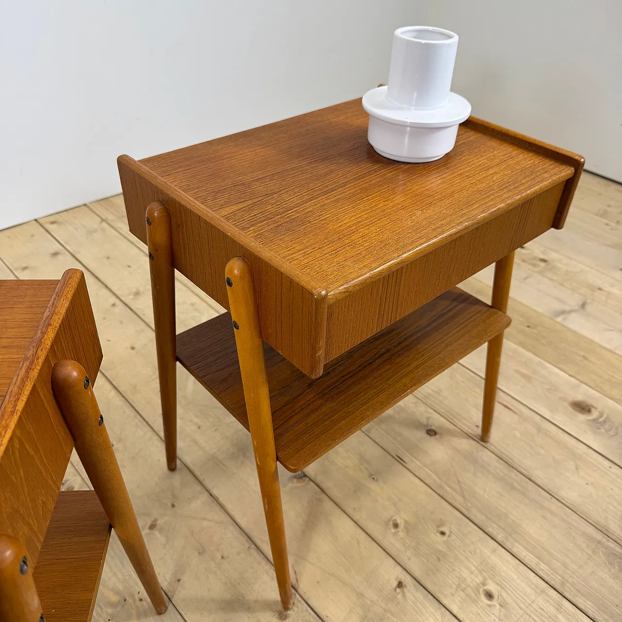 Pair of AB Carlström teak nightstands, 1960s 7