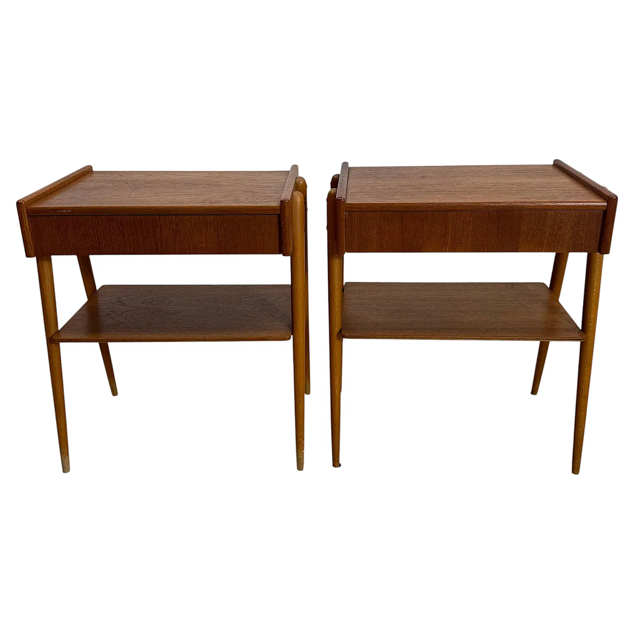 Pair of Mid-Century AB Carlström teak nightstands, 1960s 1