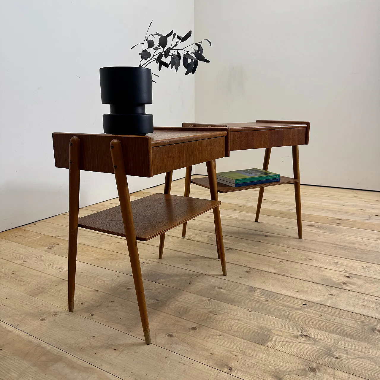 Pair of Mid-Century AB Carlström teak nightstands, 1960s 2