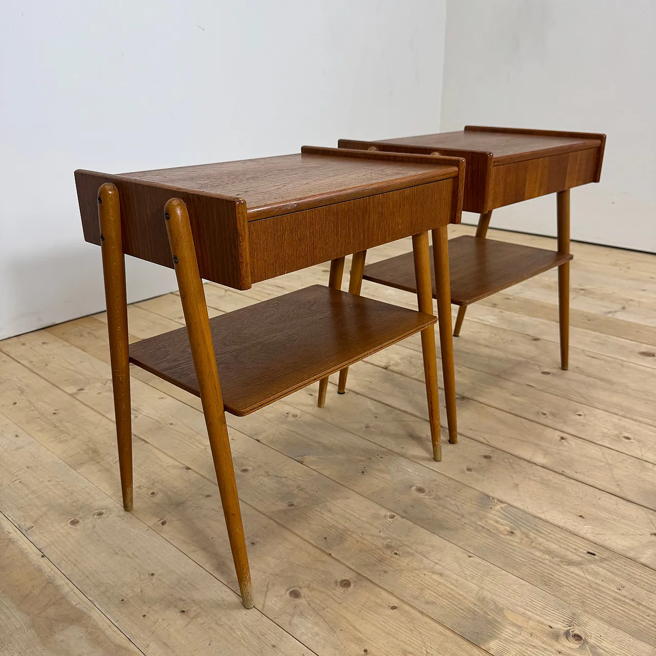 Pair of Mid-Century AB Carlström teak nightstands, 1960s 3