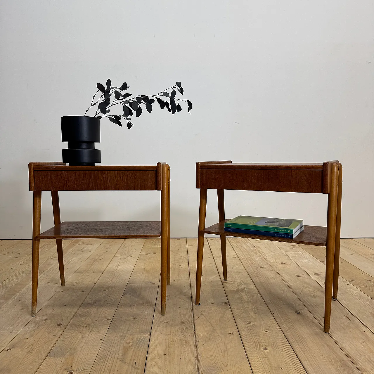 Pair of Mid-Century AB Carlström teak nightstands, 1960s 4