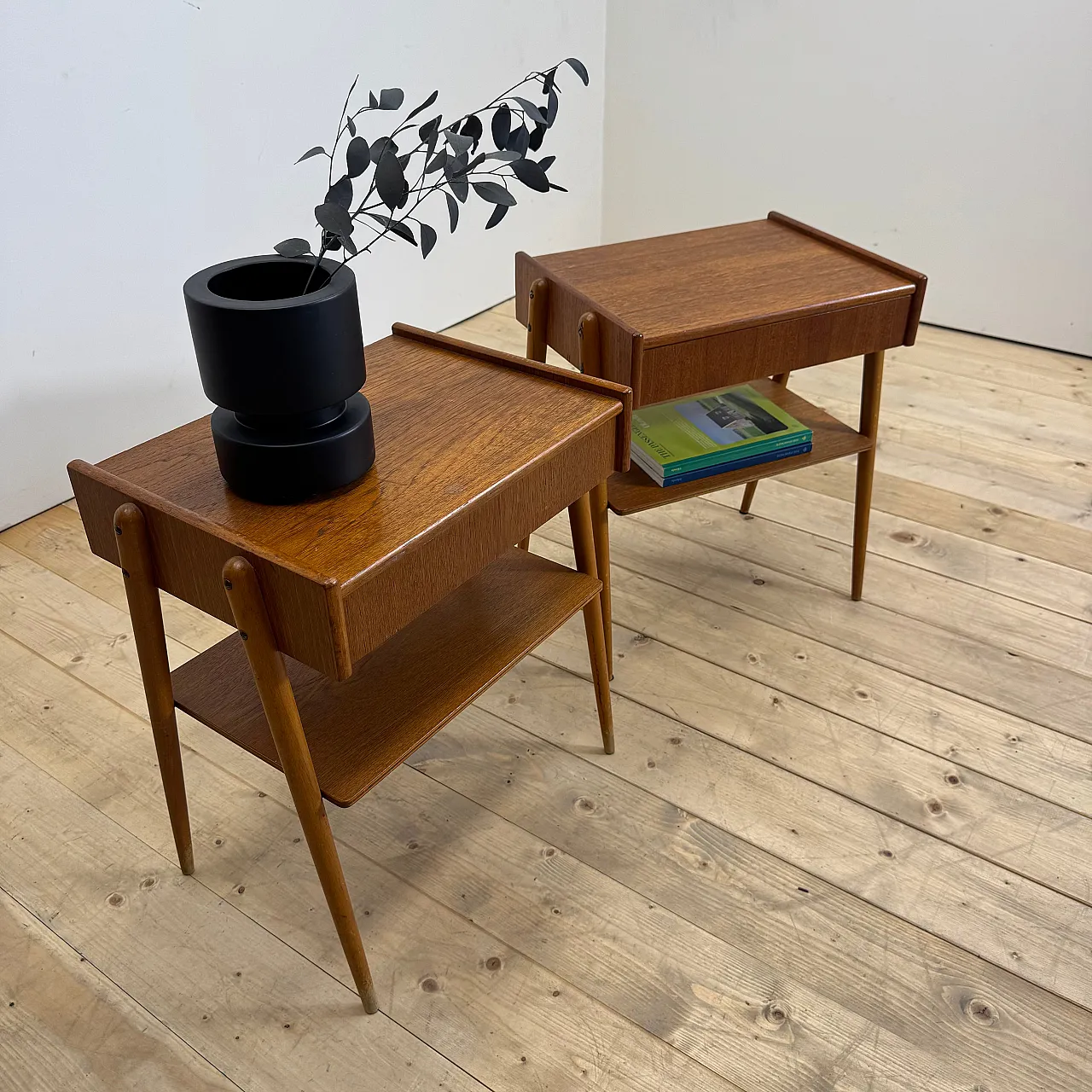 Pair of Mid-Century AB Carlström teak nightstands, 1960s 6