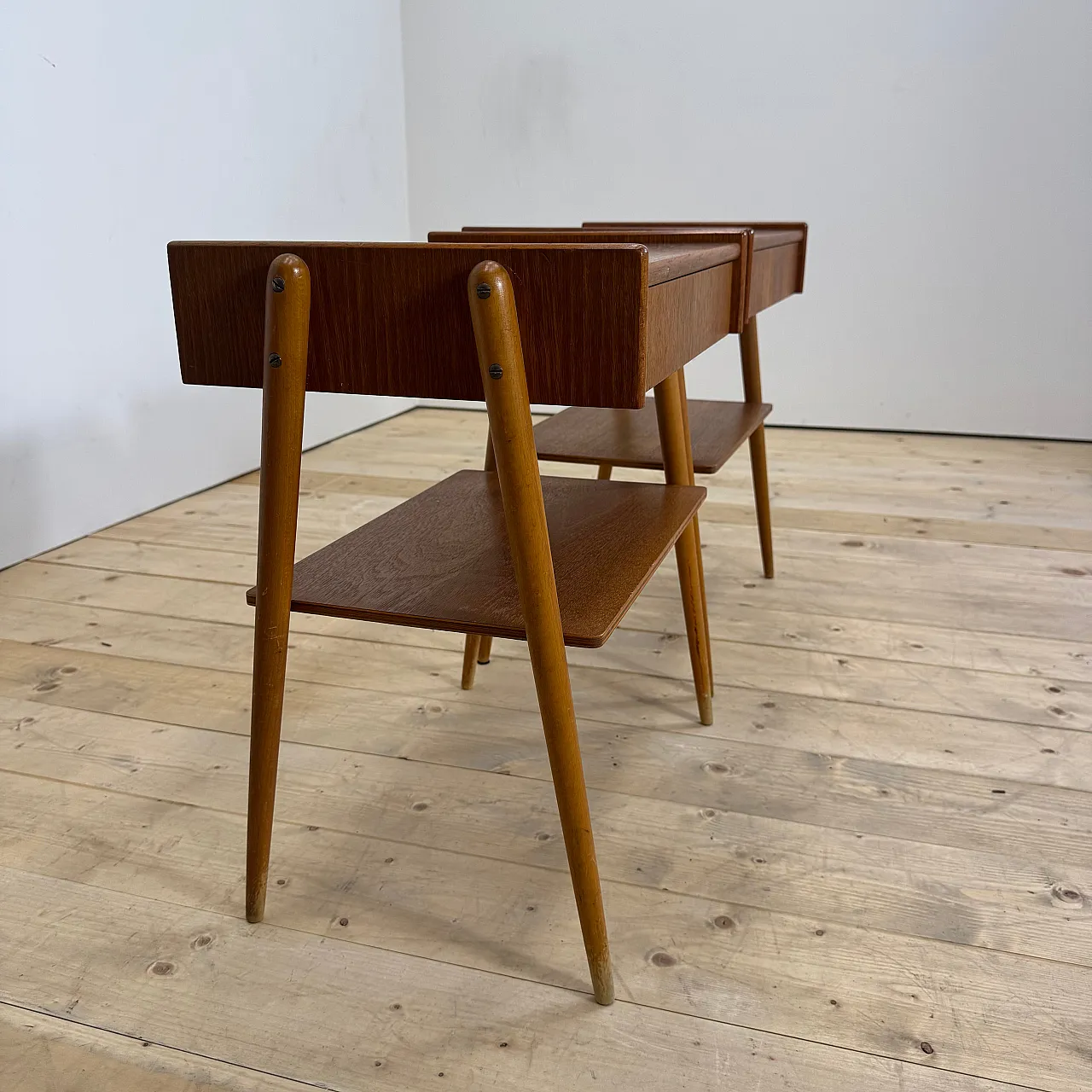 Pair of Mid-Century AB Carlström teak nightstands, 1960s 7