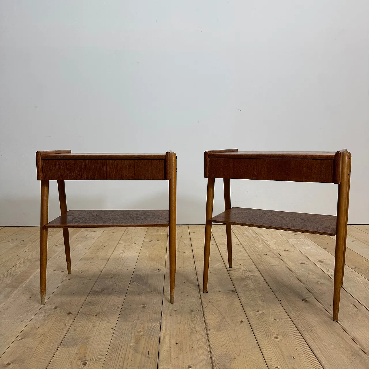 Pair of Mid-Century AB Carlström teak nightstands, 1960s 8