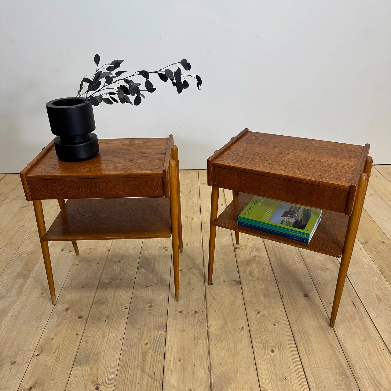 Pair of Mid-Century AB Carlström teak nightstands, 1960s 9