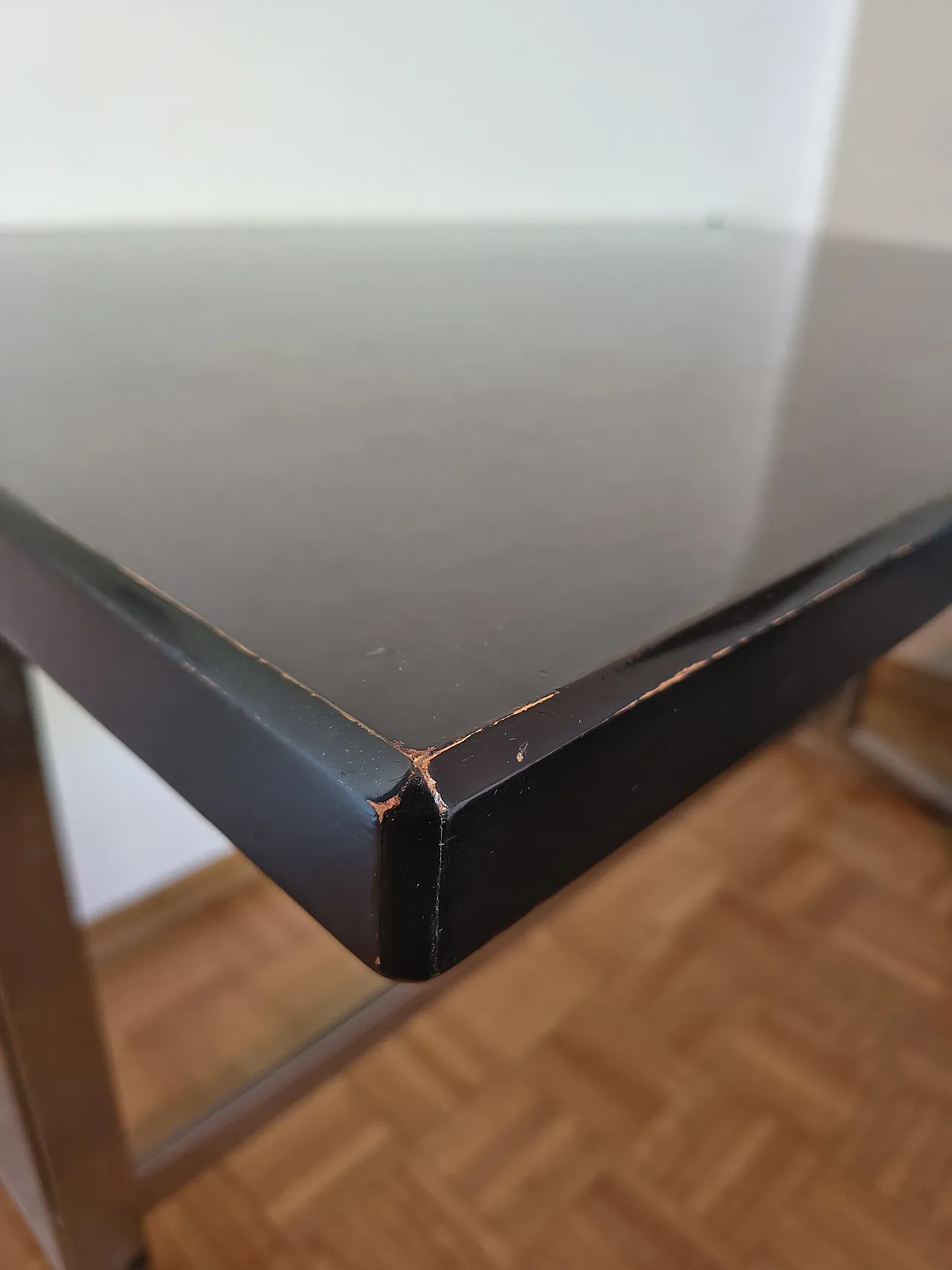 Modern console in wood and steel, late 20th century 4