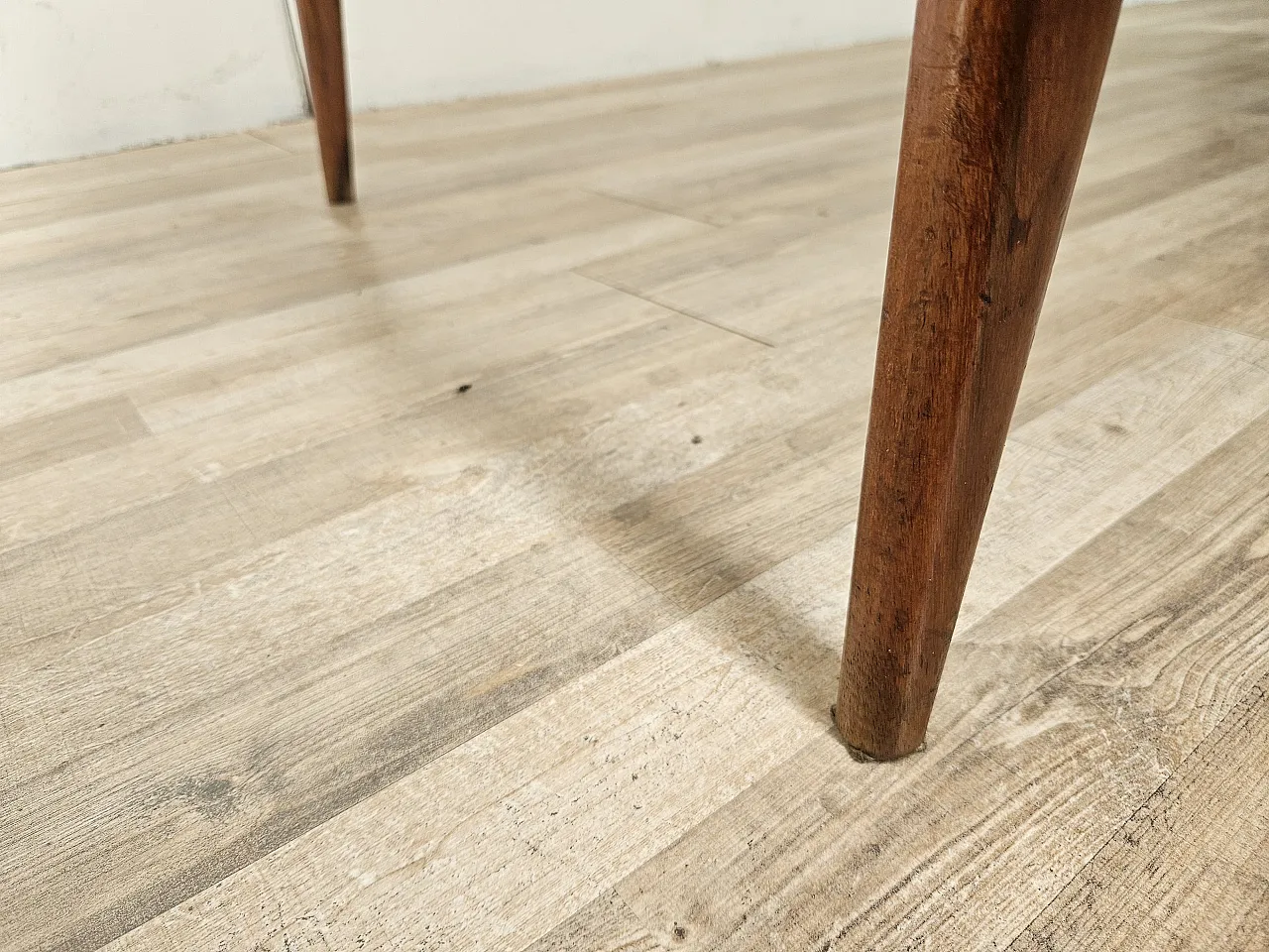 1950s dining table in wood and mirrored top 13