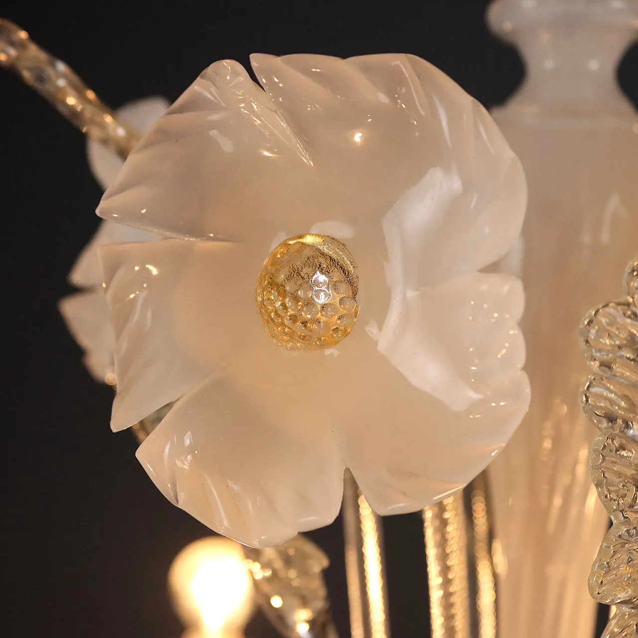 Lampadario in vetro Veneziano soffiato, fine '800 3